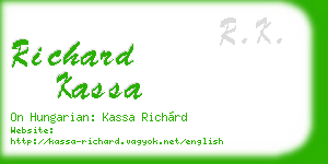 richard kassa business card